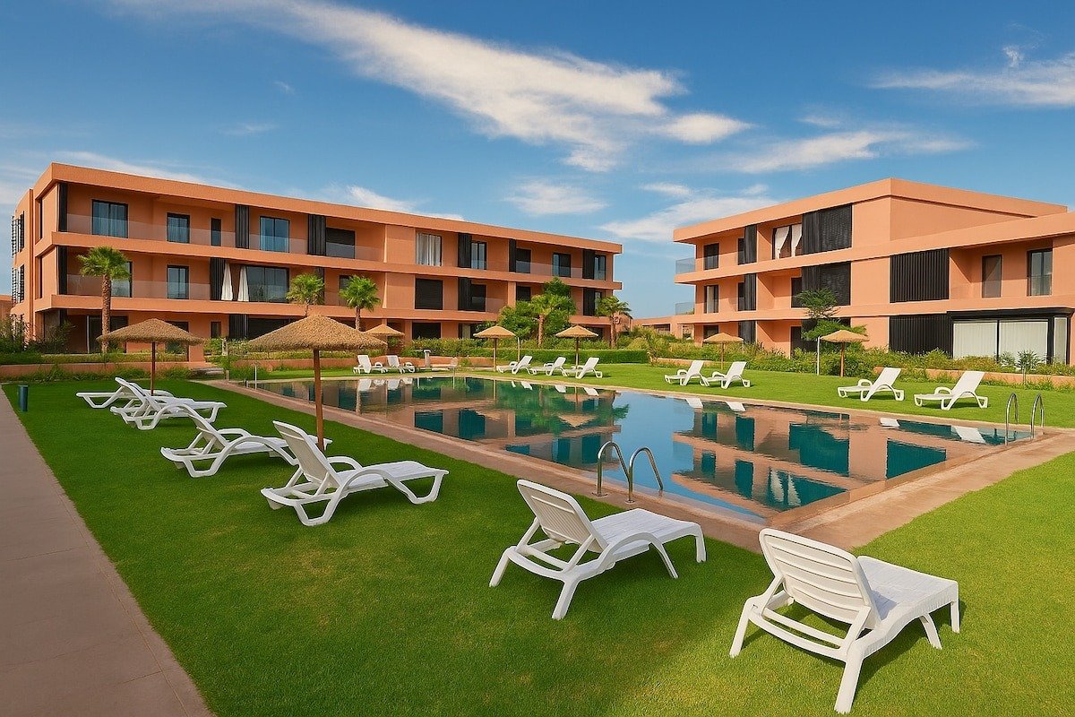Bel appartement avec jardin au Noria Golf Resort