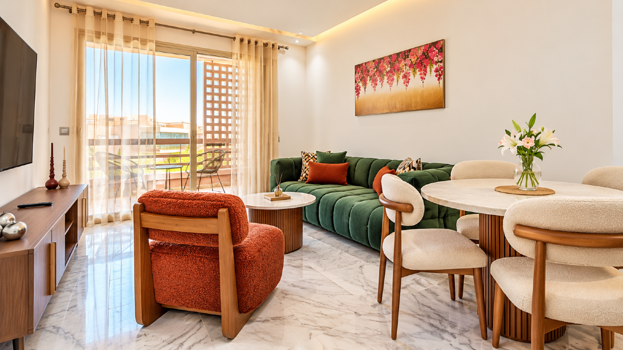 Appartement à louer Bien meublé avec terrasse – Longue durée  Riad Garden 2, Marrakech