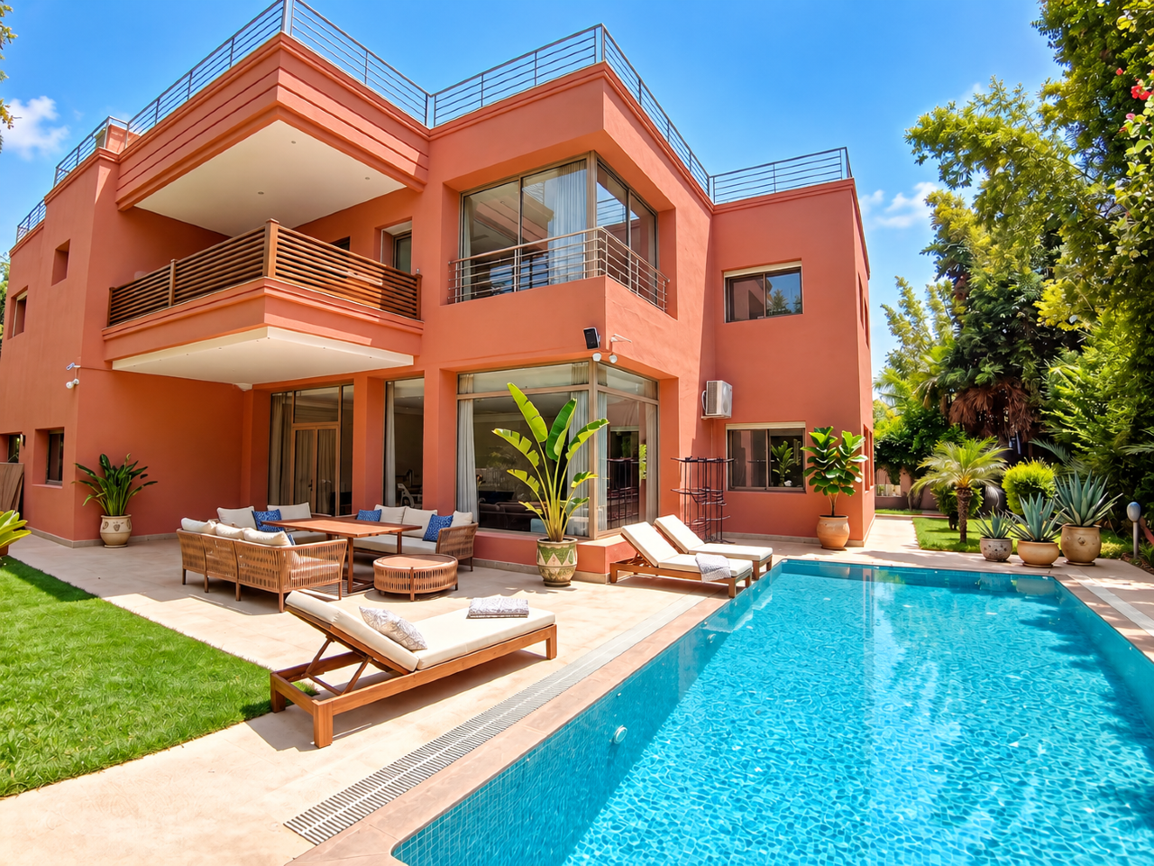 Belle Villa Contemporaine Meublée – sur 1030 m² de terrain – Quartier Chrifia, Marrakech
